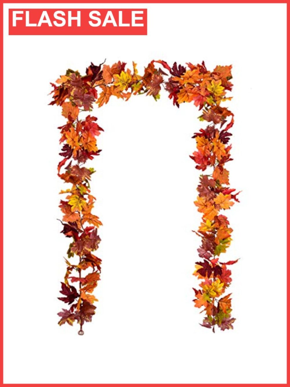 2 Pack Artificial Maple Leaf Garland 5.9Ft Faux Fall Foliage Thanksgiving Home